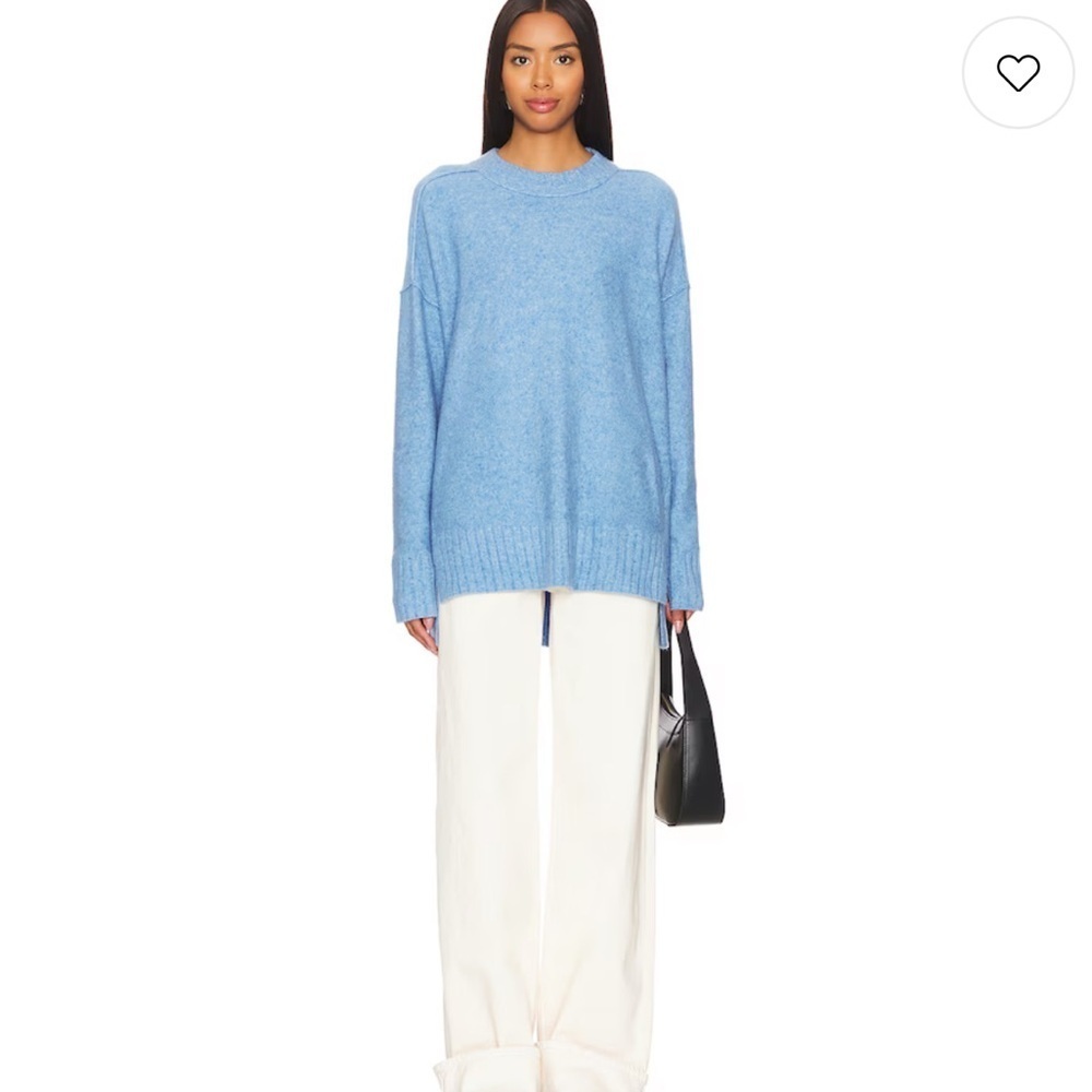 New free people Phoebe High-Low Tunic Sweater blue size XS